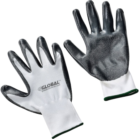 Global Industrial Coated Gloves, Nylon, Nitrile, Multi-Colored, M 708346M
